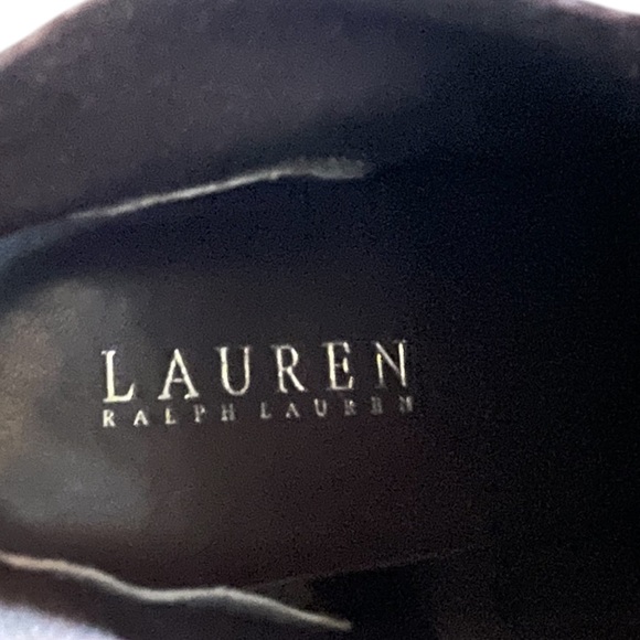 LAUREN RALPH LAUREN Nadia Brown Leather Mid-Heel Almond Toe Ankle Boots - Sz 8.5 - Picture 11 of 12